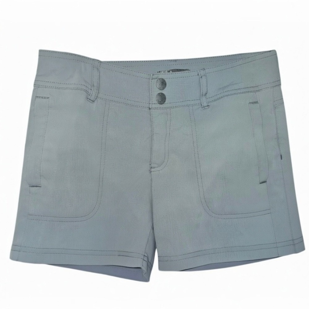 Prana Halle Shorts Womens 2 Blue Grey Stretch Zion Hiking Outdoor‎ Trail Utility